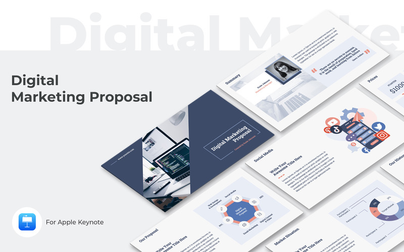 Modèle de présentation principale de proposition de marketing numérique