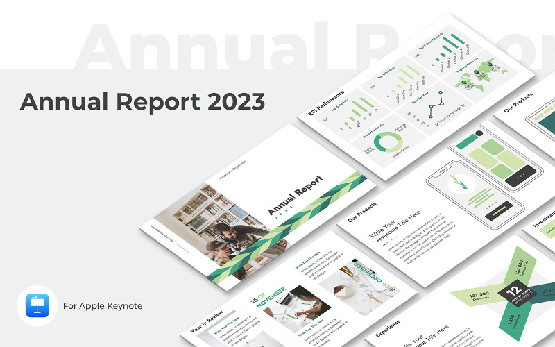 Modello di presentazione Keynote del rapporto annuale 2023