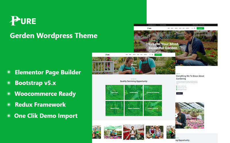 Pure - Tema WordPress de jardim
