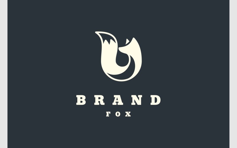 Bokstaven B Fox Wolf Animal Logo