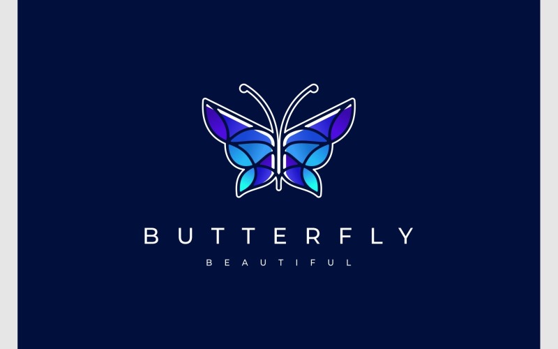 蝴蝶多彩美丽的标志