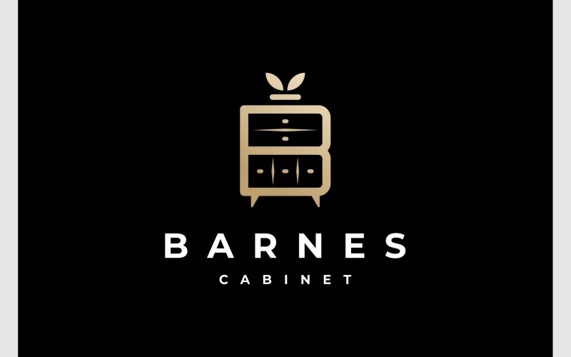 Letra B Muebles Gabinete Logotipo Oro