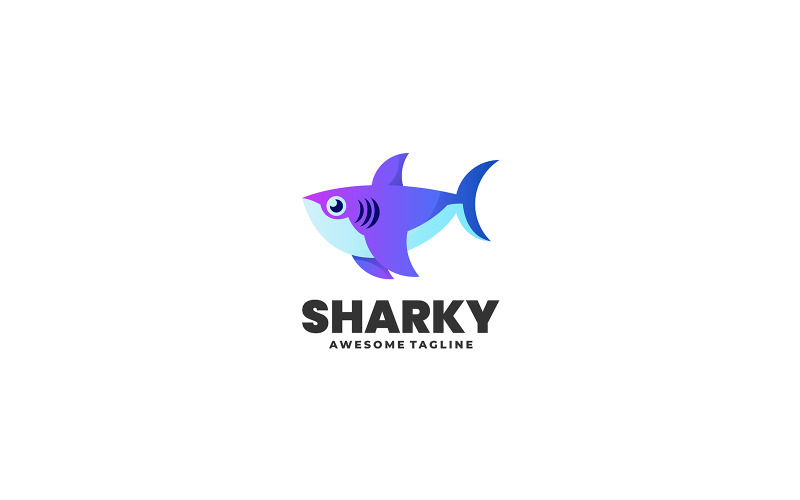 Logo colorato sfumato di squalo 4
