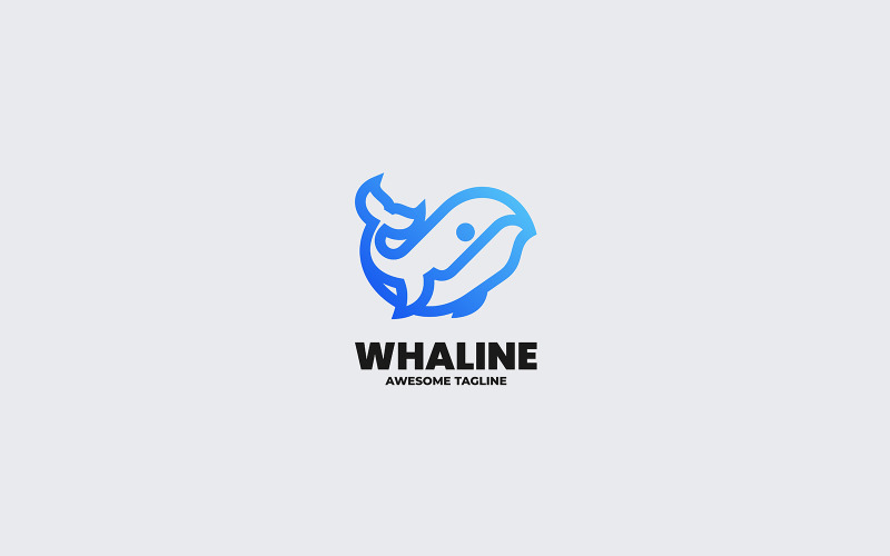 Logo d'art en ligne dégradé de baleine