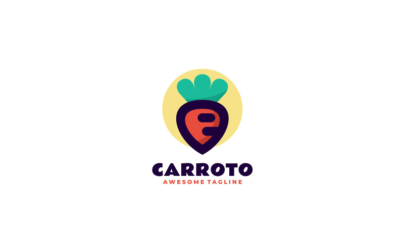 Logo de mascotte simple de carotte 1
