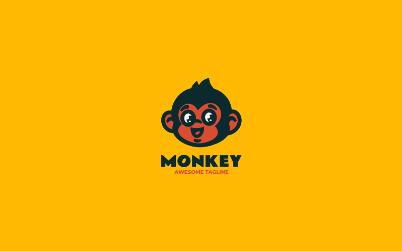 Logo del fumetto della mascotte della testa della scimmia 1