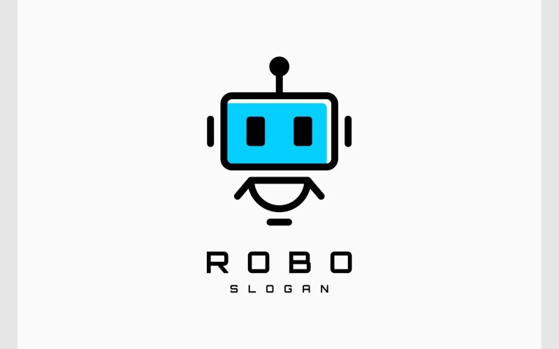 Logo moderne simple de robot cyborg