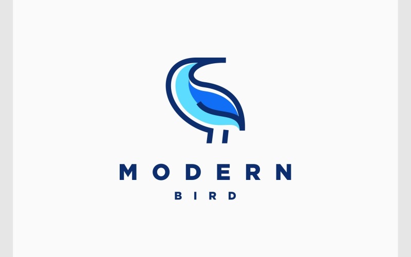 Logo Unique Moderne Oiseau Simple