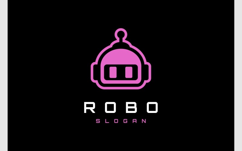 Robot Head Cyborg Machine Logo