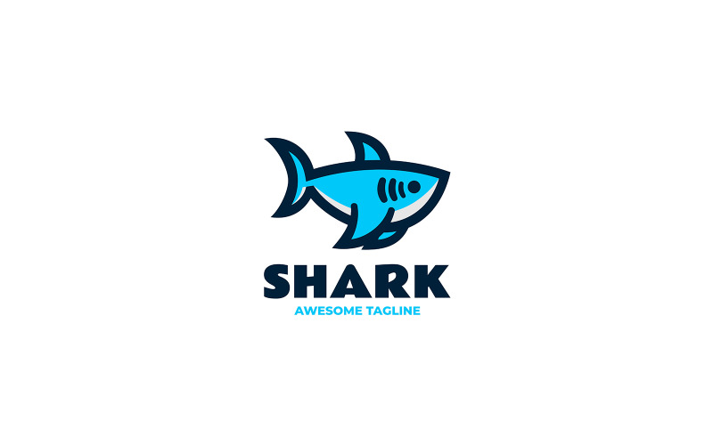 Stile logo mascotte semplice squalo 1