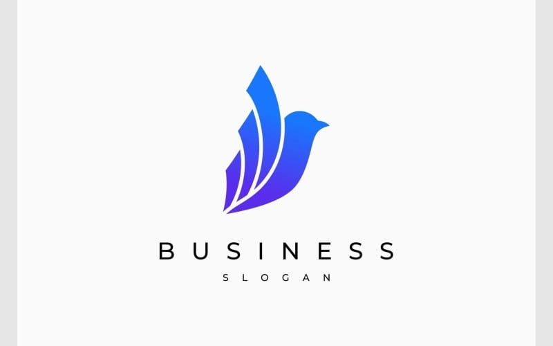 Vogel-Fliegen-Erfolgsdiagramm-Flügel-Logo