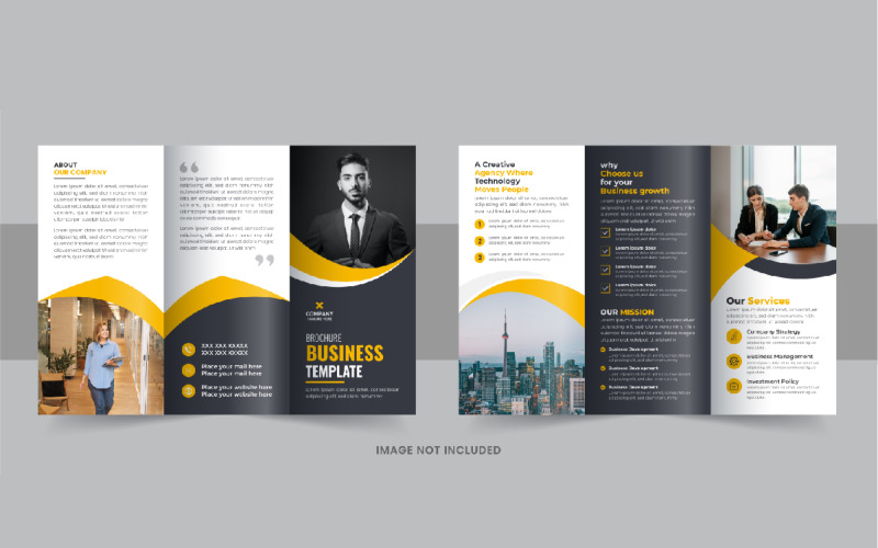 Brochure a tre ante aziendale, modello di progettazione brochure a tre ante aziendale moderna