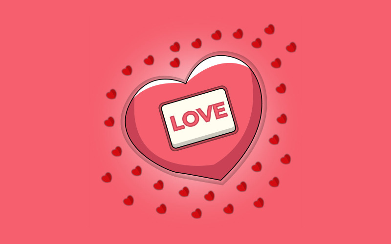 Carte de voeux amour et coeur,