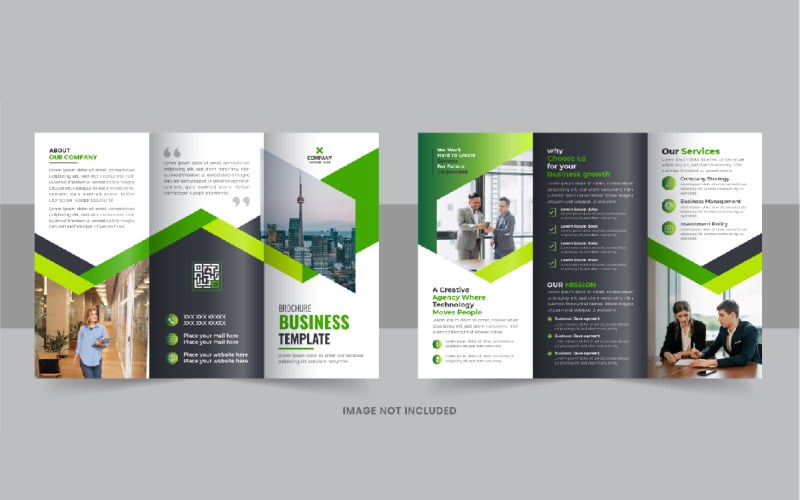 Company trifold brochure, Modern Business Trifold Brochure design