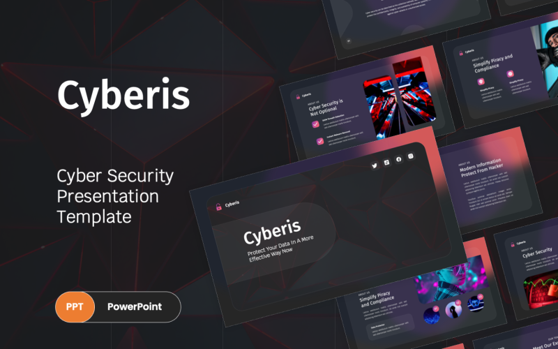 Cyberis - PowerPoint-mall för Cybersäkerhet
