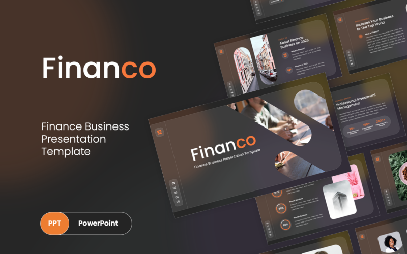 Financo - Finance Pitch Deck Шаблон PowerPoint