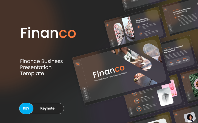 Financo - Keynote-sjabloon voor financiële pitchdeck