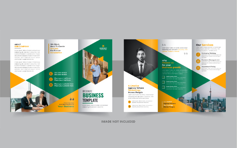 Folleto tríptico de empresa, diseño de plantilla de folleto tríptico de negocios moderno
