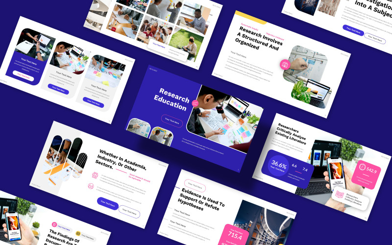 Forskning Utbildning Examensarbete Academy Presentation Google Slides Mall