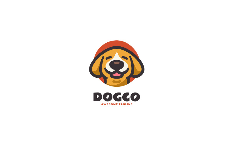 Hundekopf-Maskottchen-Cartoon-Logo