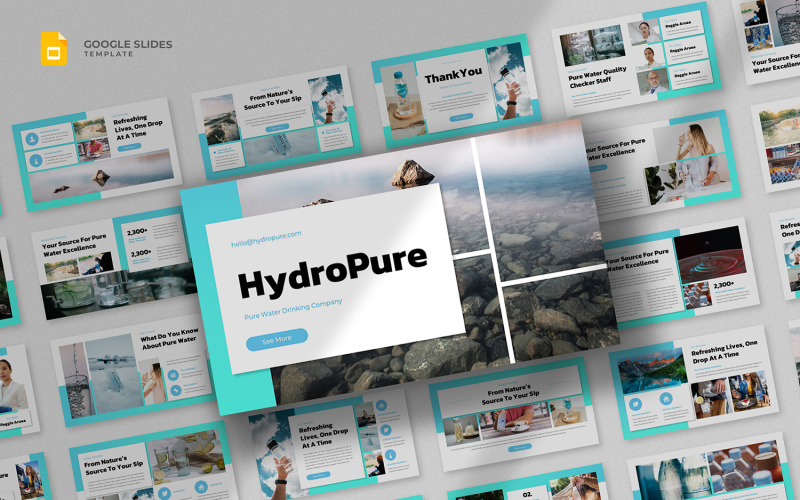 Hydropure – Trinkwasser Google Slides-Vorlage
