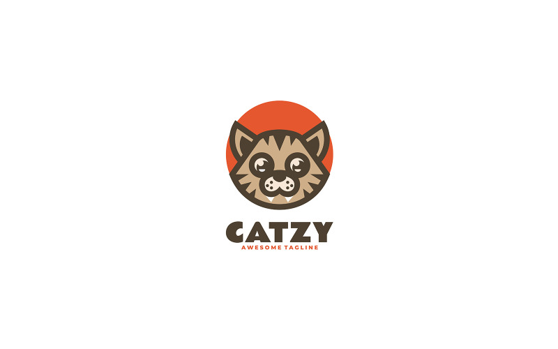 Šablona kresleného loga maskota kočky 2