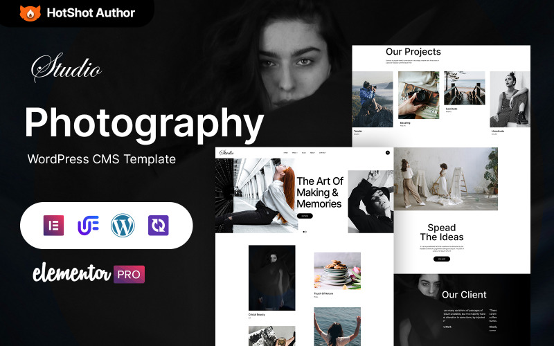 Studio - Photography Portfolio Elementor Тема WordPress
