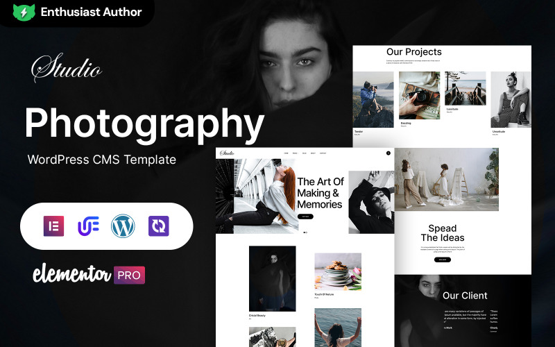 Studio Photography Portfolio Elementor WordPress Theme