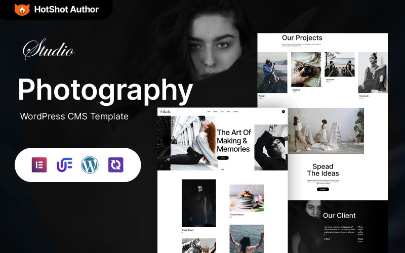 Studio - WordPress Elementor-thema voor fotografieportfolio
