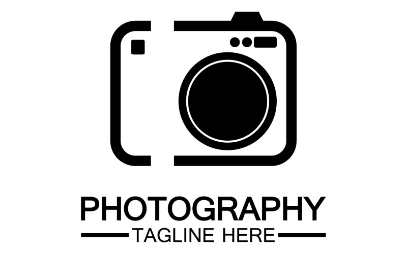 Logo d'icône d'appareil photo simple et élégant V22