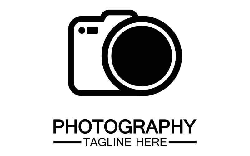 Logo d'icône d'appareil photo simple et élégant V25