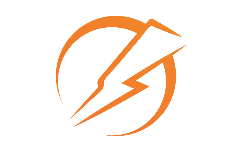 Modello icona logo vettoriale Lightning Electric ThunderBolt Danger versione 18
