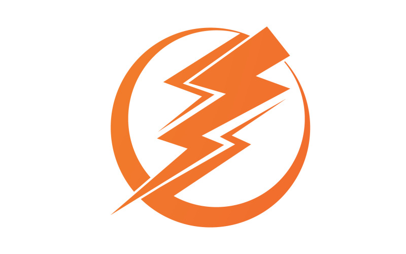 Modello icona logo vettoriale Lightning Electric ThunderBolt Danger versione 8