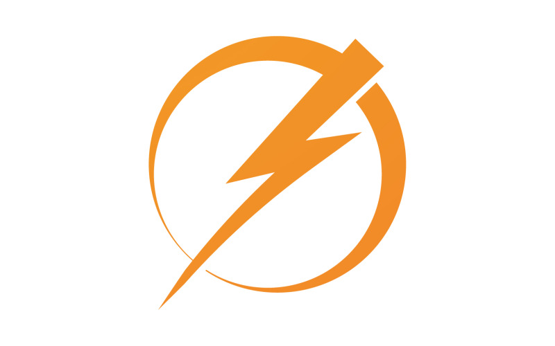 Modelo de ícone de logotipo de vetor de perigo relâmpago elétrico ThunderBolt versão 6