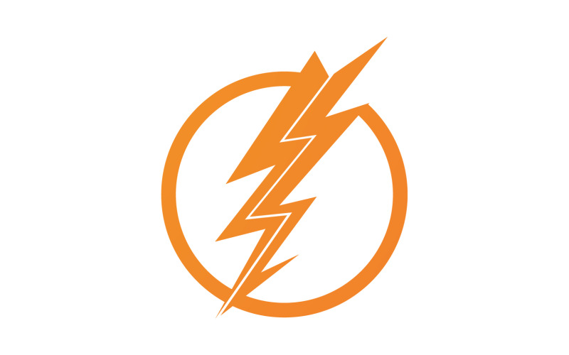 Piorun elektryczny ThunderBolt niebezpieczeństwo wektor ikona logo szablon wersja 13