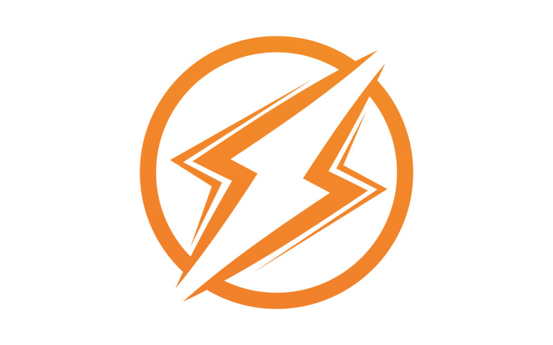 闪电电 ThunderBolt 危险矢量标志图标模板版本 19