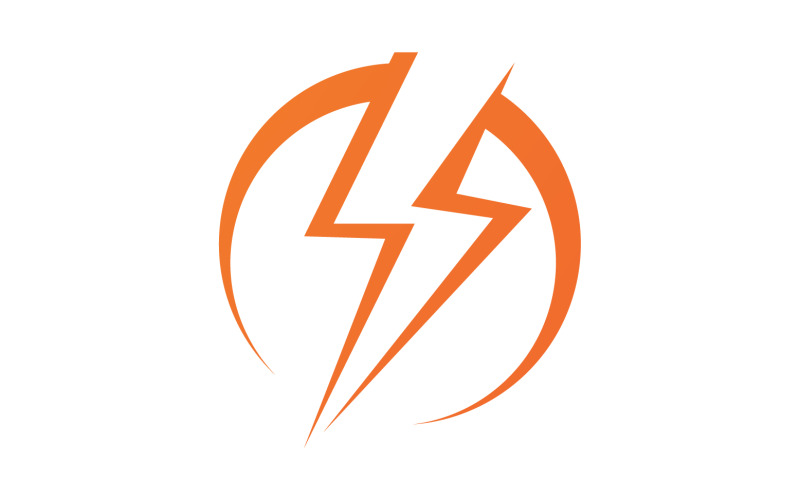 闪电电 ThunderBolt 危险矢量标志图标模板版本 22