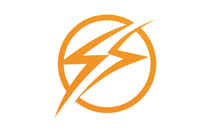 Yıldırım Elektrik ThunderBolt Tehlike Vektör Logo Simge Şablonu sürüm 11