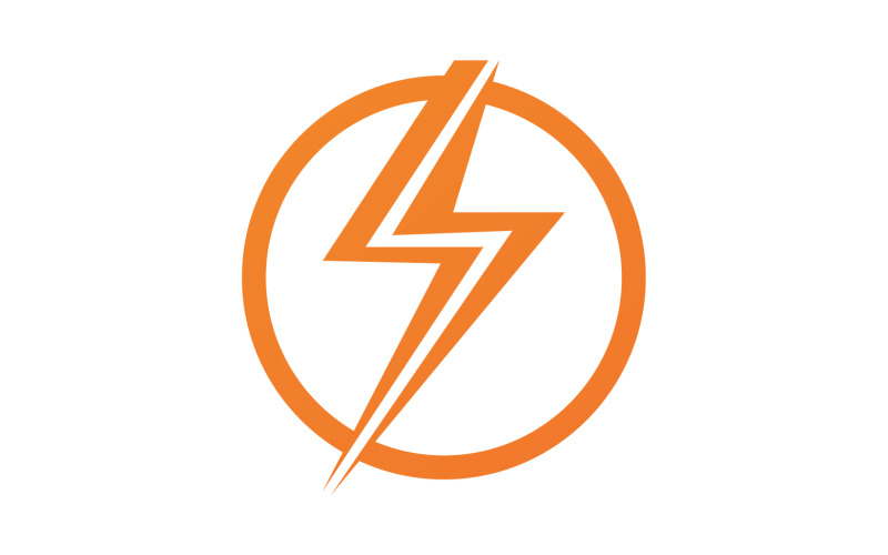 Yıldırım Elektrik ThunderBolt Tehlike Vektör Logo Simge Şablonu sürüm 21