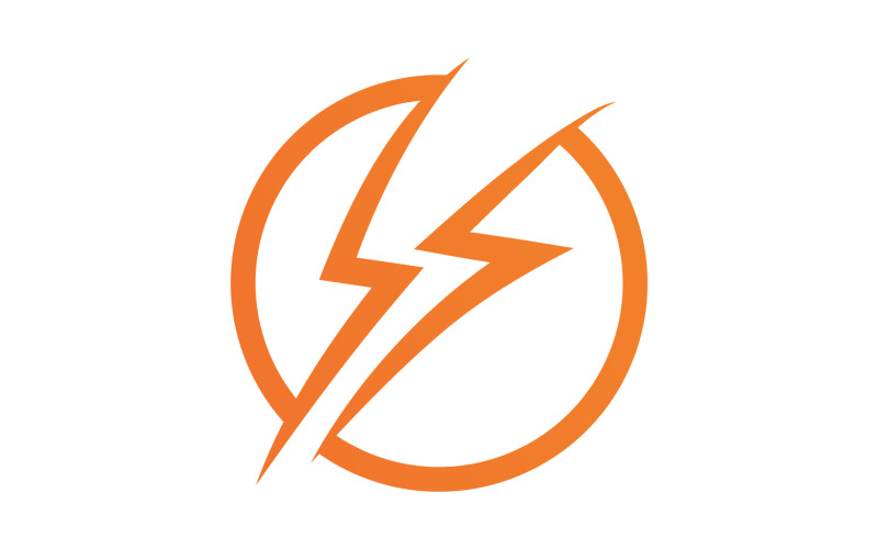 Yıldırım Elektrik ThunderBolt Tehlike Vektör Logo Simge Şablonu sürüm 9