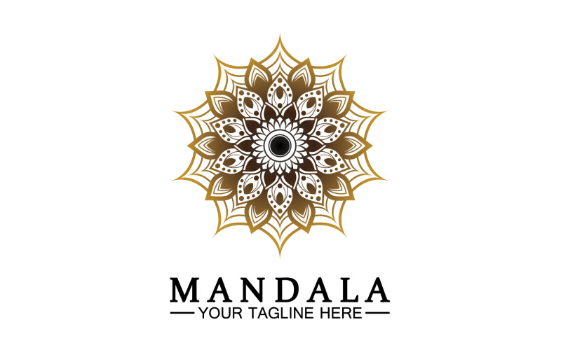 Decoração de mandala em ornamento étnico oriental doodle versão 35