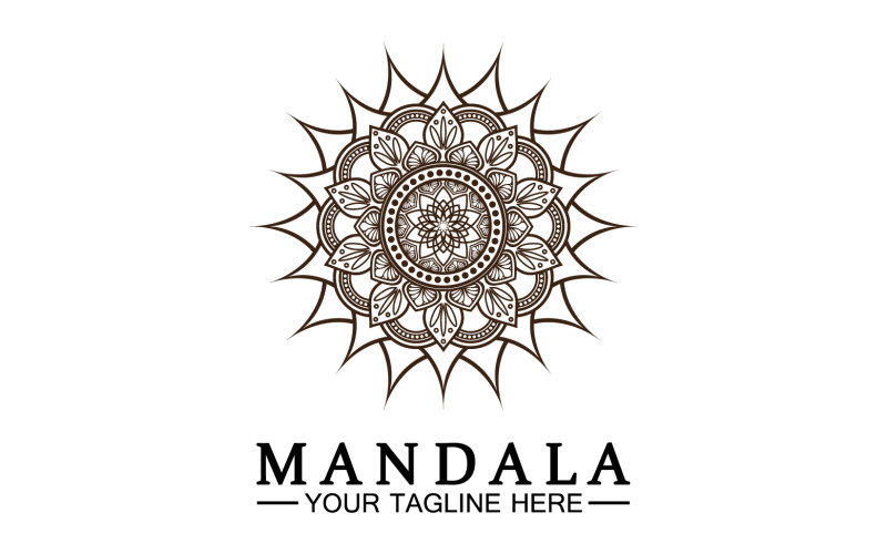 Decorazione mandala in ornamento etnico orientale doodle versione 25
