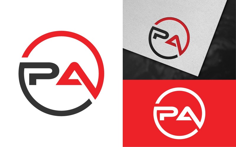 Conception de modèle de logo de lettre PA professionnelle