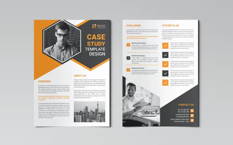 Corporate Case Study Flyer Layout Design - TemplateMonster