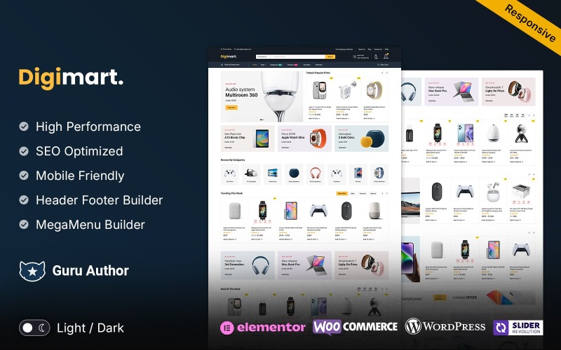 DigiMart – Dijital ve Elektronik Elementor WooCommerce Mağazası