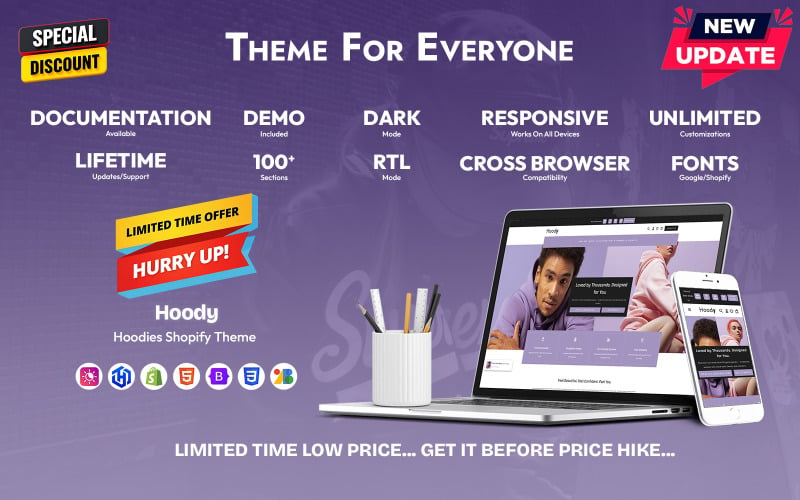Hoody - Тема Shopify для модных брендов, посвященная худи.