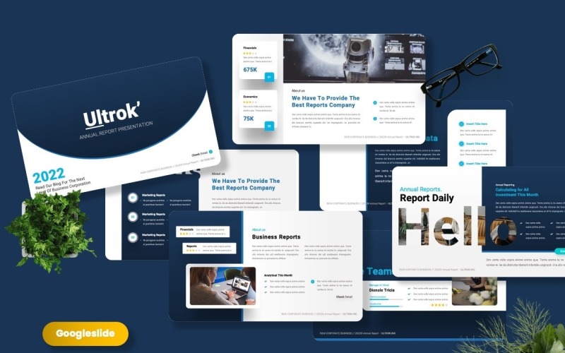 Ultrok - Jaarverslag Googleslide-sjabloon