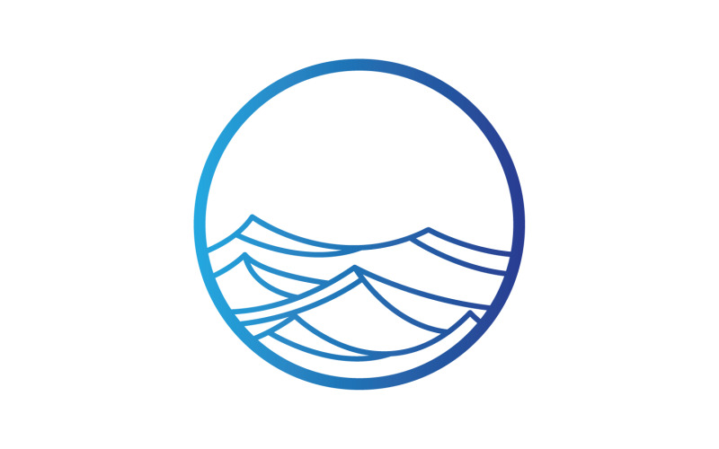 Vågcirkel logotyp vektor version 29