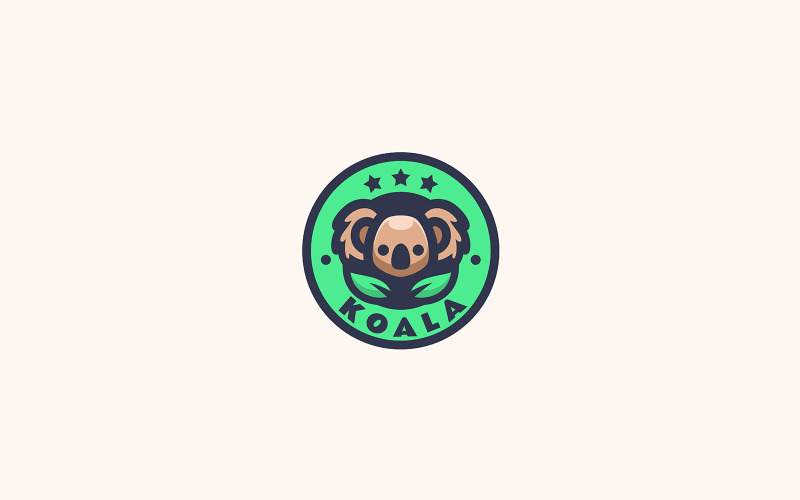Design de logotipo de mascote simples de coala 1