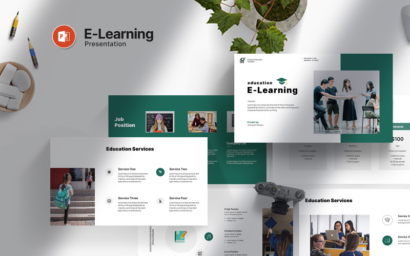 Digital utbildning Powerpoint presentationsmall